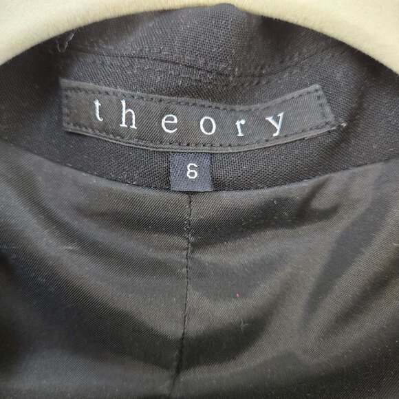 Theory Wool Blend One Button Blazer Jacket Size 6 - Picture 3 of 7
